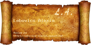 Lebovics Alexia névjegykártya